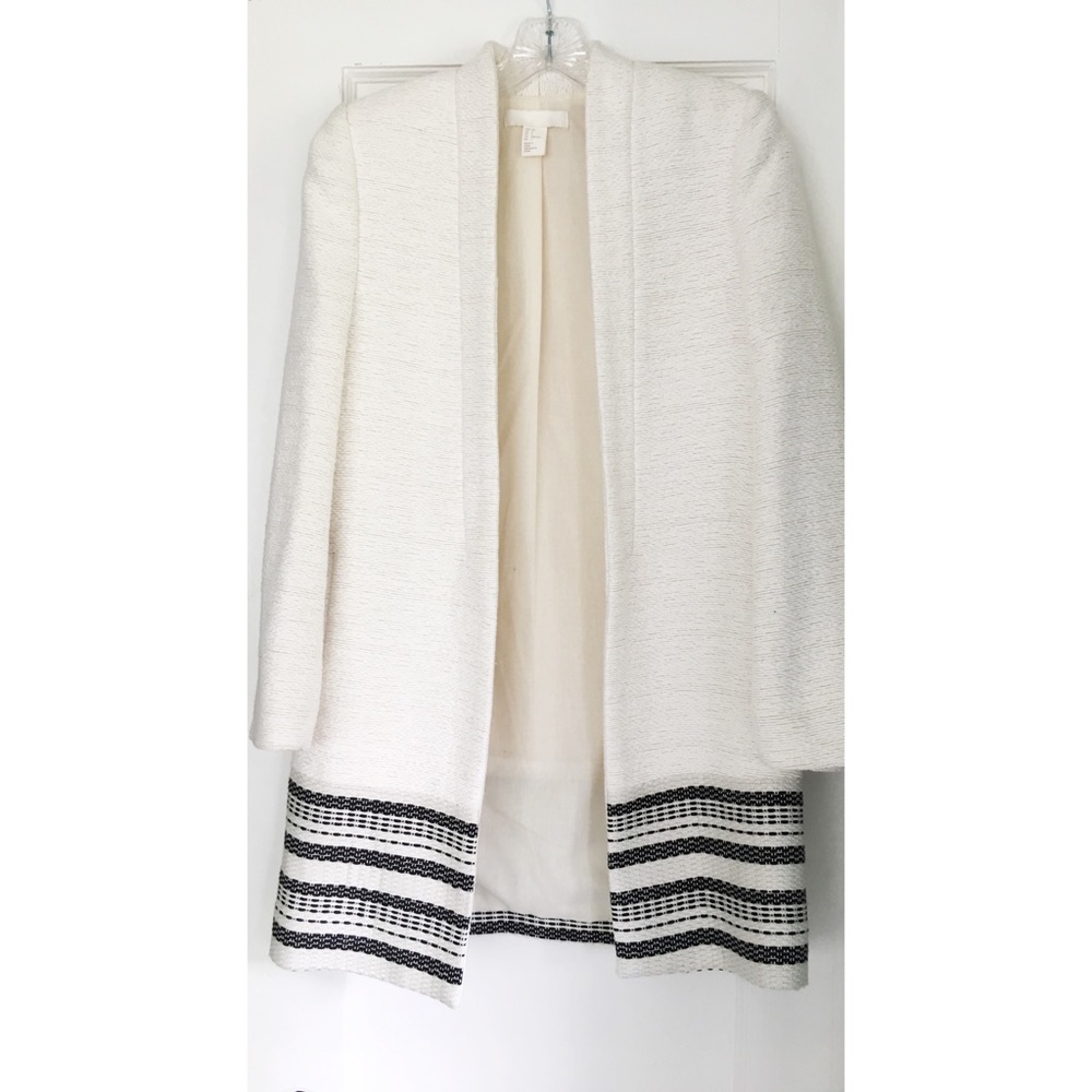 H&M open jacket cream/black